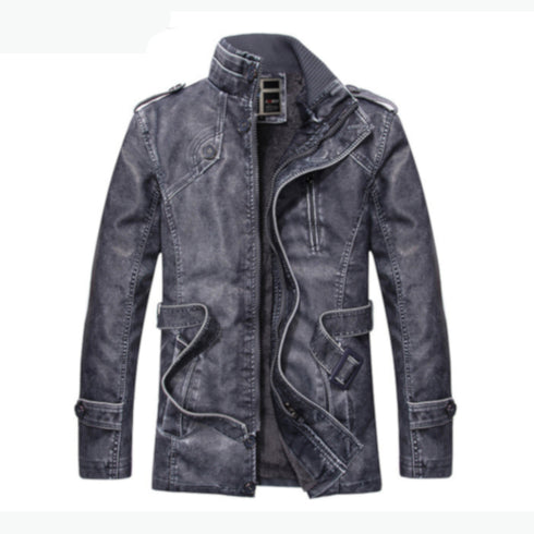 Faux Leather Trench Coat